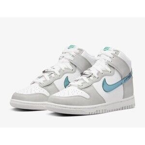 Nike Dunk High FLS Summit White Gray Fog Teal Blue Women's Size 6.5 Sneakers